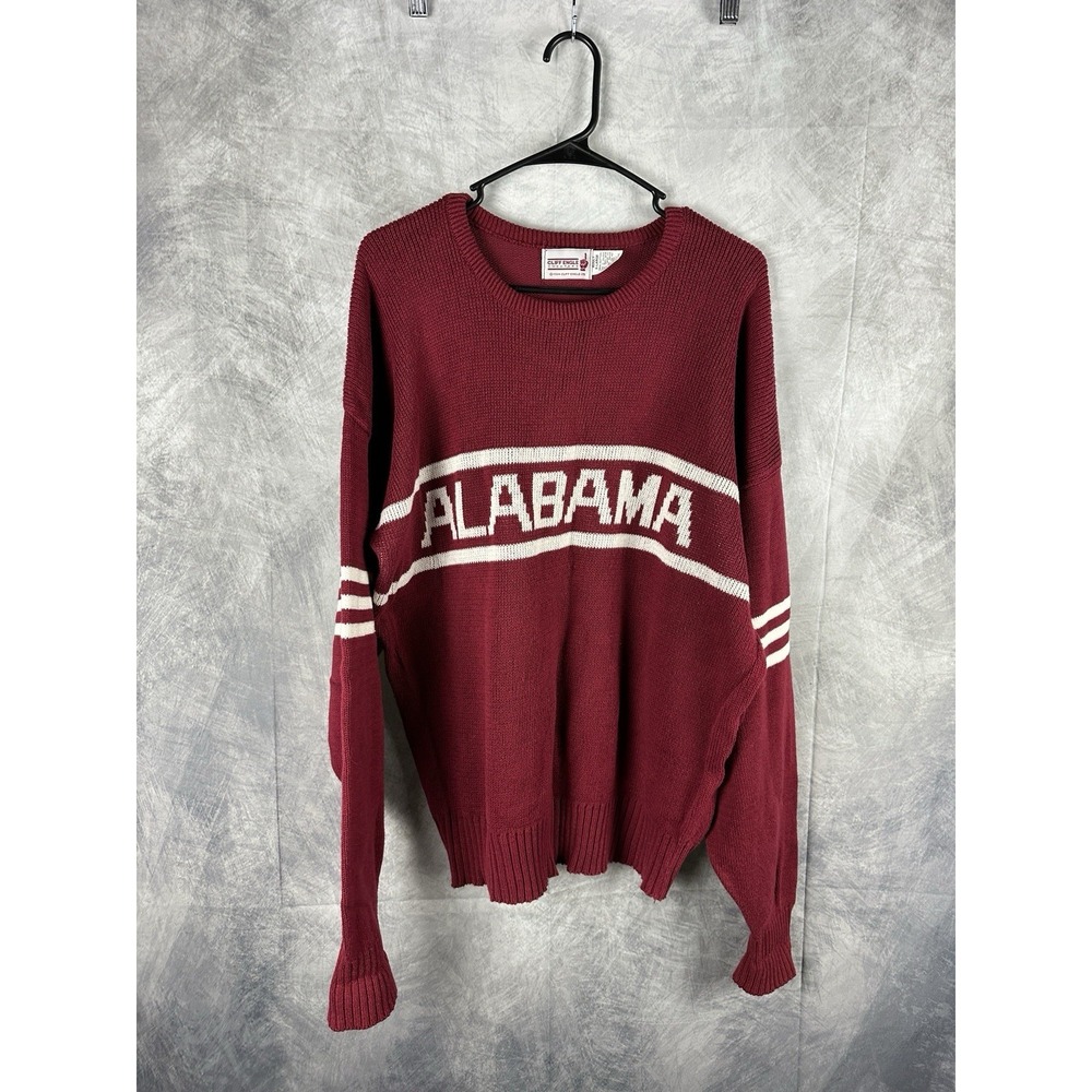 CLiff Engle Vtg 1980s ALABAMA CRIMSON TIDE 1984 Crew Neck Sweater Jacket XL USA